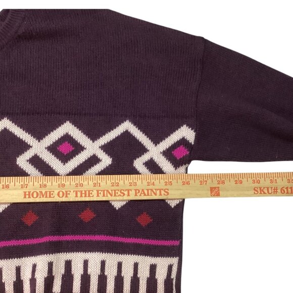 Old Navy Purple Geometric Knit Sweater Women's size XXL - Picture 3 of 6